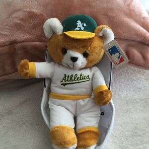 Oakland A's Athletics Teddy Bear Plush - White, Green & Gold